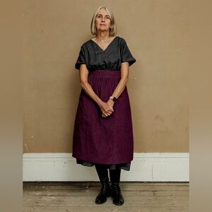 NWOT House of Flint | Forager Skirt in aubergine corduroy